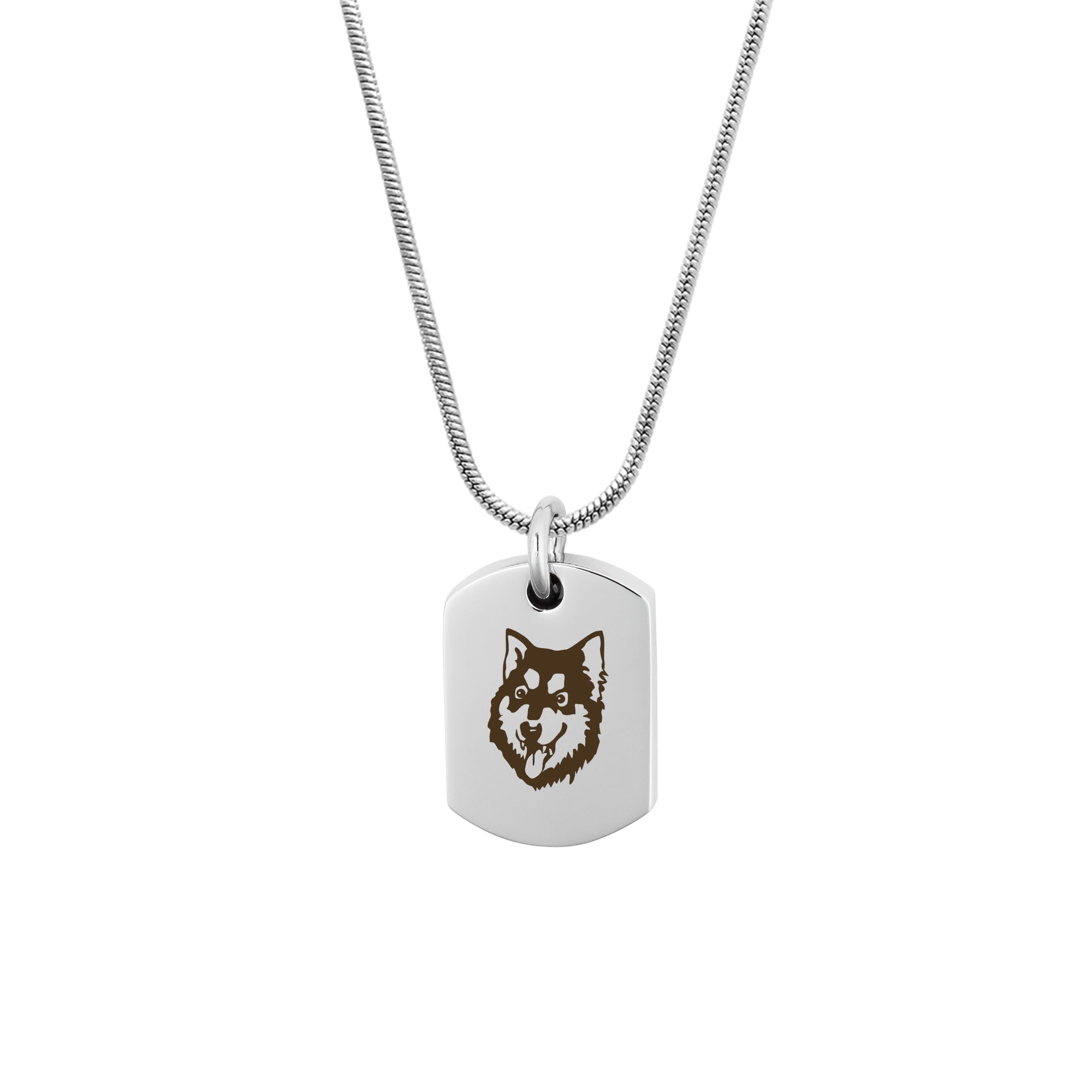 Anavia Alaskan Malamute Dog Tag Memorial Necklace for Ashes, Pet Ashes Necklace, Cremation Urn Necklace, Cremation Jewelry, Keepsake Ashes, Pet Memorial Jewelry, With Funnel Kit