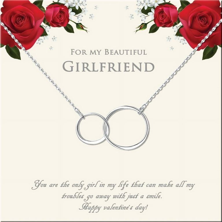Anavia Birthday Gift for Girlfriend, Double Circle Necklace, Necklace for  Girlfriend, Gifts for Girlfriend, Girlfriend Birthday Gift, Anniversary