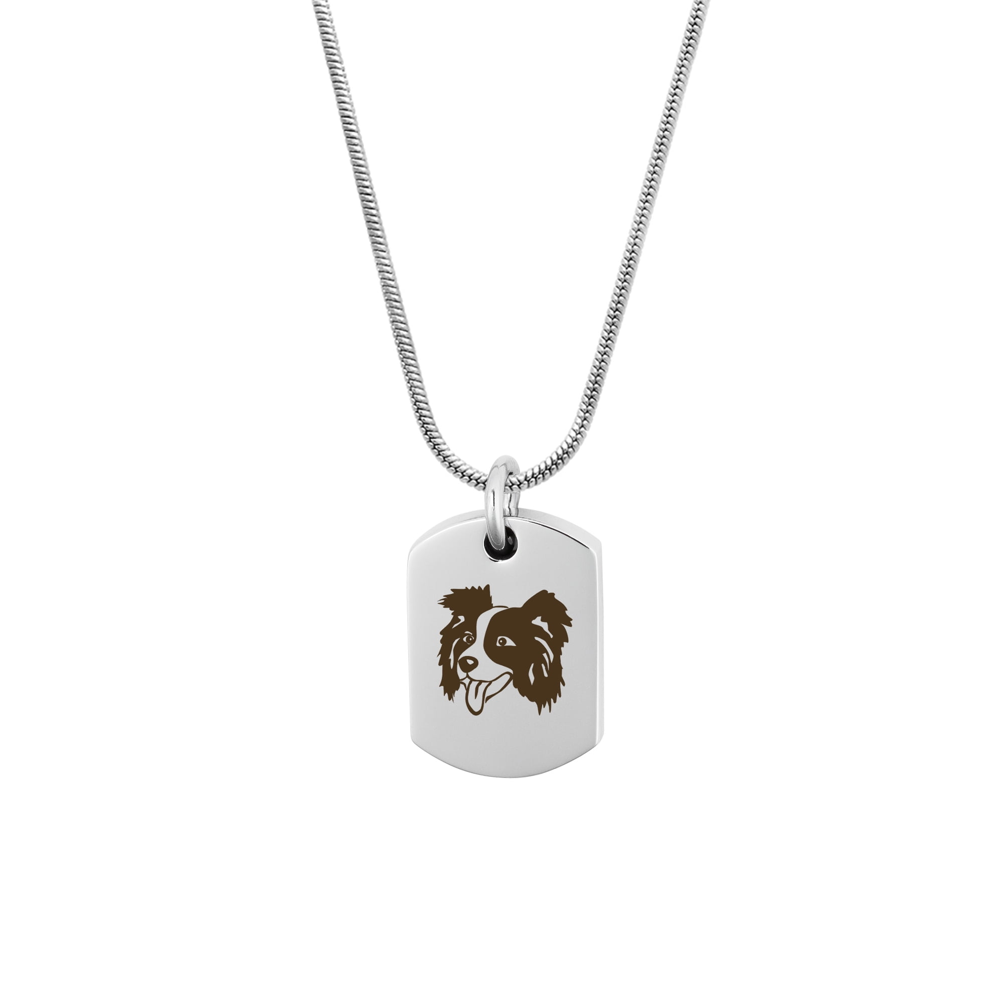 Anavia Border Collie Dog Tag Memorial Necklace for Ashes Pet Urn