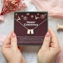 Anavia Christmas Gifts for Best Friend, Christmas Necklace Gifts for Stepdaughter, Christmas Necklace Card Gift for Unbiological Sister-[Rose Gold & Silver Cubes]