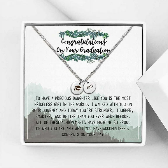 Anavia College Graduation Gift for Best Friend - 2021 Graduation Gifts for Friend - Congratulations On Your Graduation - Stainless Steel Bachelor Cap Necklace Jewelry Gift