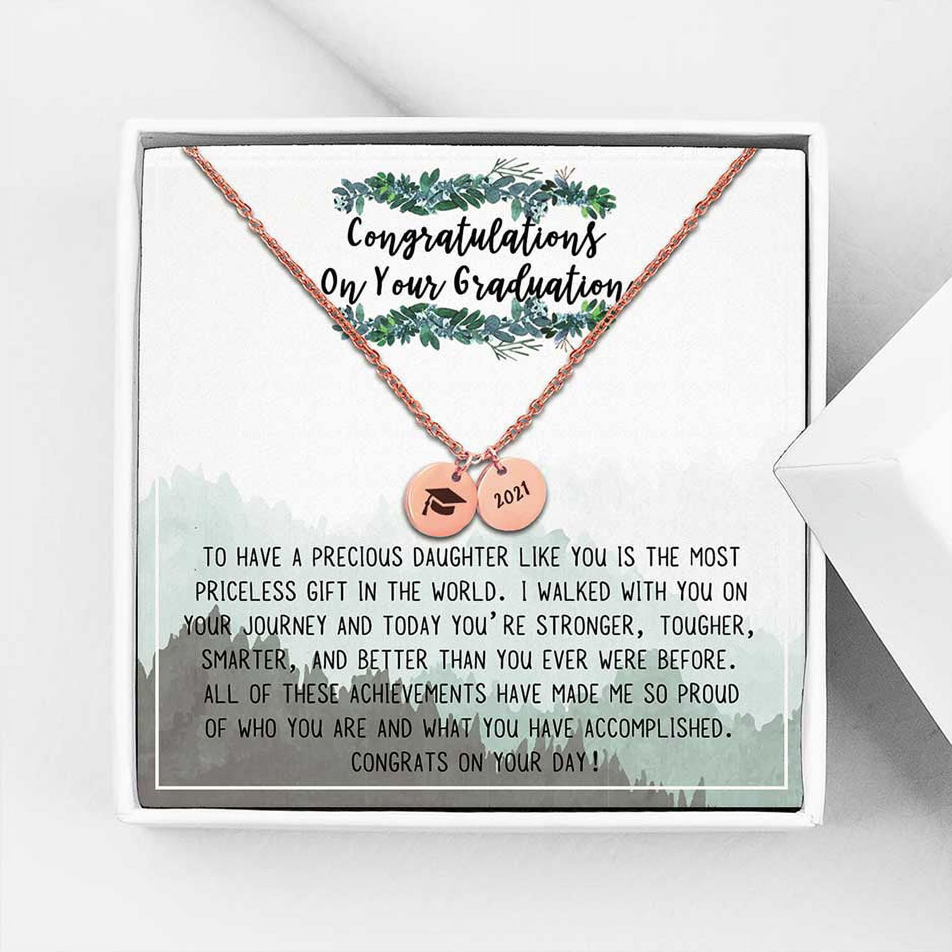 Anavia College Graduation Gift for Best Friend - 2021 Graduation Gifts for Friend - Congratulations On Your Graduation - Stainless Steel Bachelor Cap Necklace Jewelry Gift