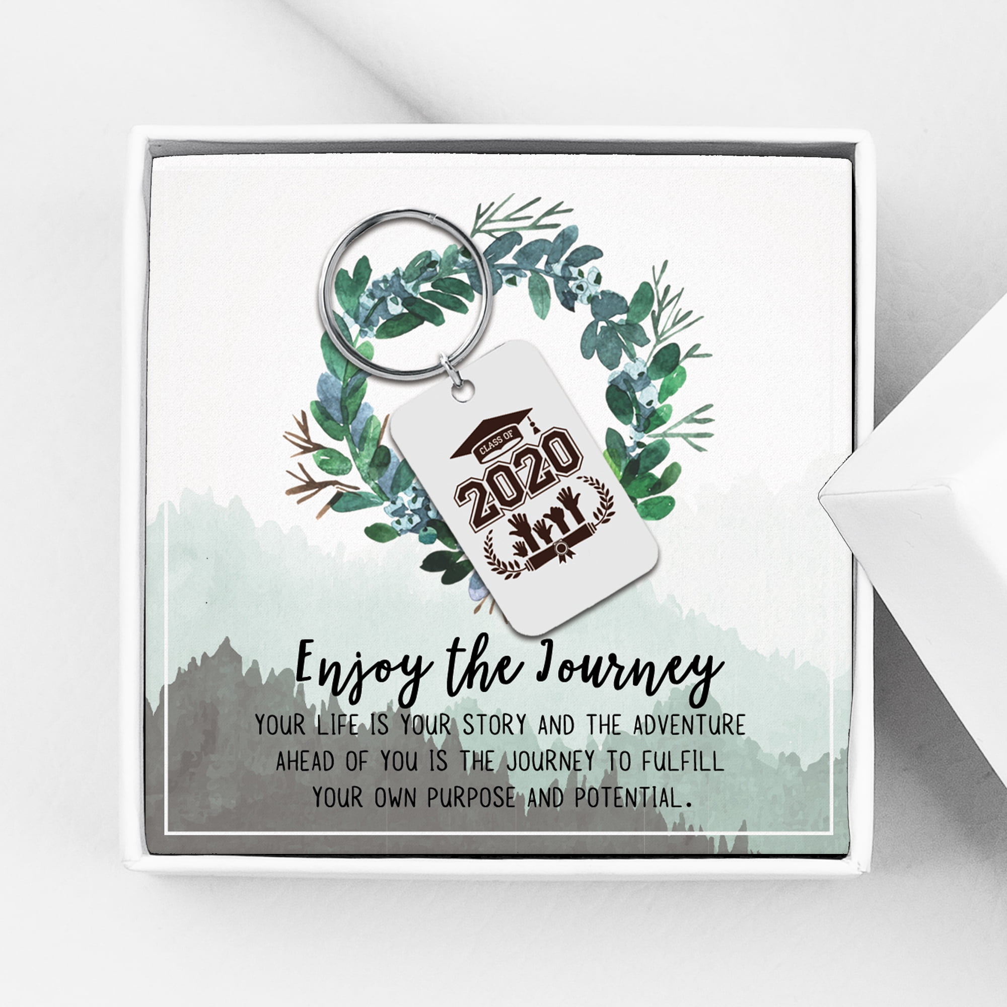 Anavia College Graduation Gift for Him, Graduation Gift for Best Friend, Graduation Card Gift for Son, High School Graduation Gift for Him, Stainless Steel Keychain [Dog Tag]