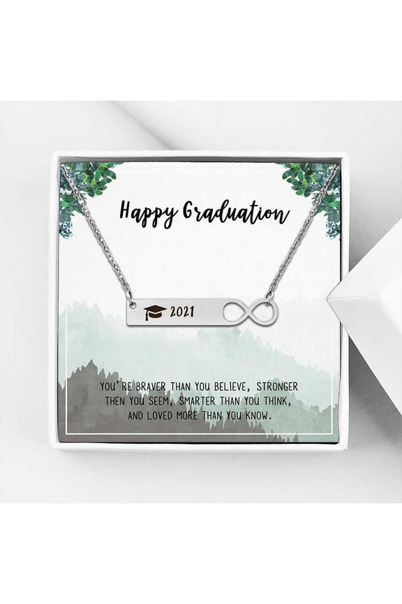 College Graduation Gift for Her - High School 2021 Graduation Gifts for Daughter - Stainless Steel Engraved Bachelor Cap Necklace