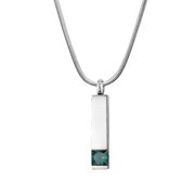 Anavia Cremation Necklace Birthstone Bar Memorial Pendant Handcrafted Waterproof Human Ashes Urn Container with Free Funnel Kit and Velvet Jewelry Box [December Birthstone]