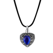 Anavia Cremation Necklace Urn Pendant Memorial Jewelry Angel Birthstone Heart Ashes Container with Free Funnel Kit and Velvet Jewelry Box [September]