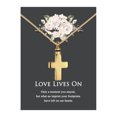 thumbnail image 1 of Anavia Cross Cremation Jewelry Stainless Steel Keepsake Memorial Urn Necklace for Human with"Love Lives On" Comfort Card-[Gold], 1 of 3