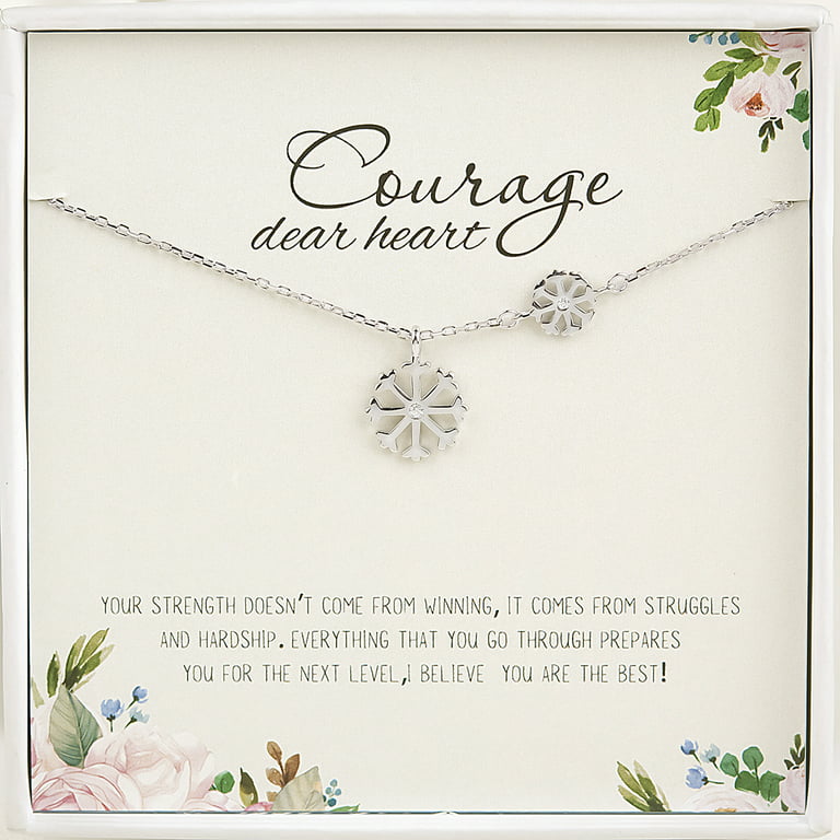 Anavia Encouragement Gift for Daughter from Dad,Courage Dear Heart Necklace,  Inspirational 925 Sterling Silver Necklace 