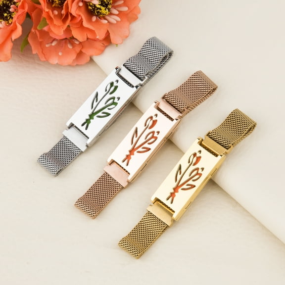 Anavia Essential Oil Bracelets, Aromatherapy Bracelet, Diffuser Bracelet, Aromatherapy Oil Lockets, Diffuser Lockets, Aromatherapy Jewelry, Diffuser Jewelry, With Gifts Box-[Rose Gold]