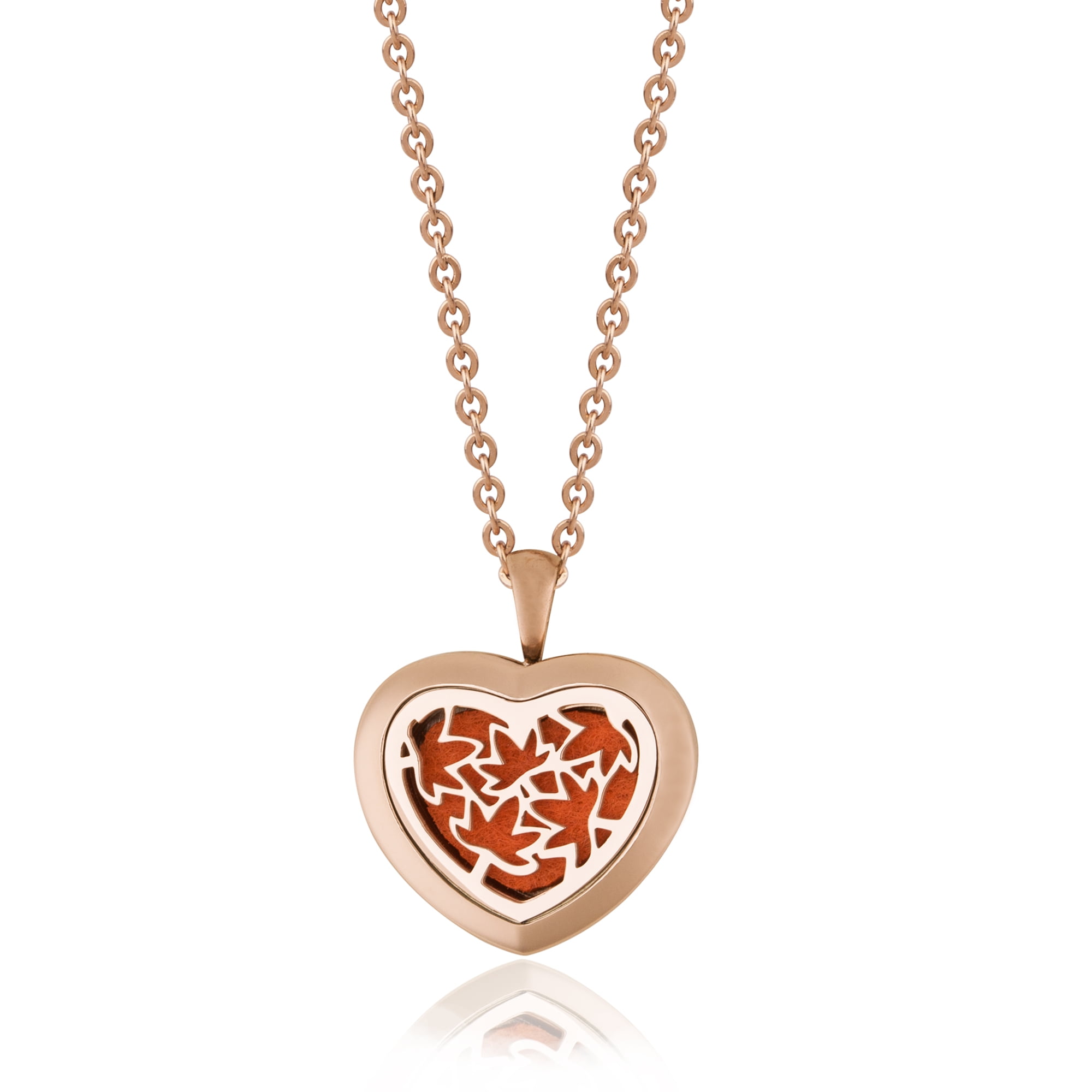 Anavia Essential Oil Diffuser Necklace, Aromatherapy Necklace, Scent Necklace, Aromatherapy Oil Lockets, Diffuser Lockets, Aromatherapy Jewelry, Diffuser Jewelry, With Gifts Box-[Rose Gold]