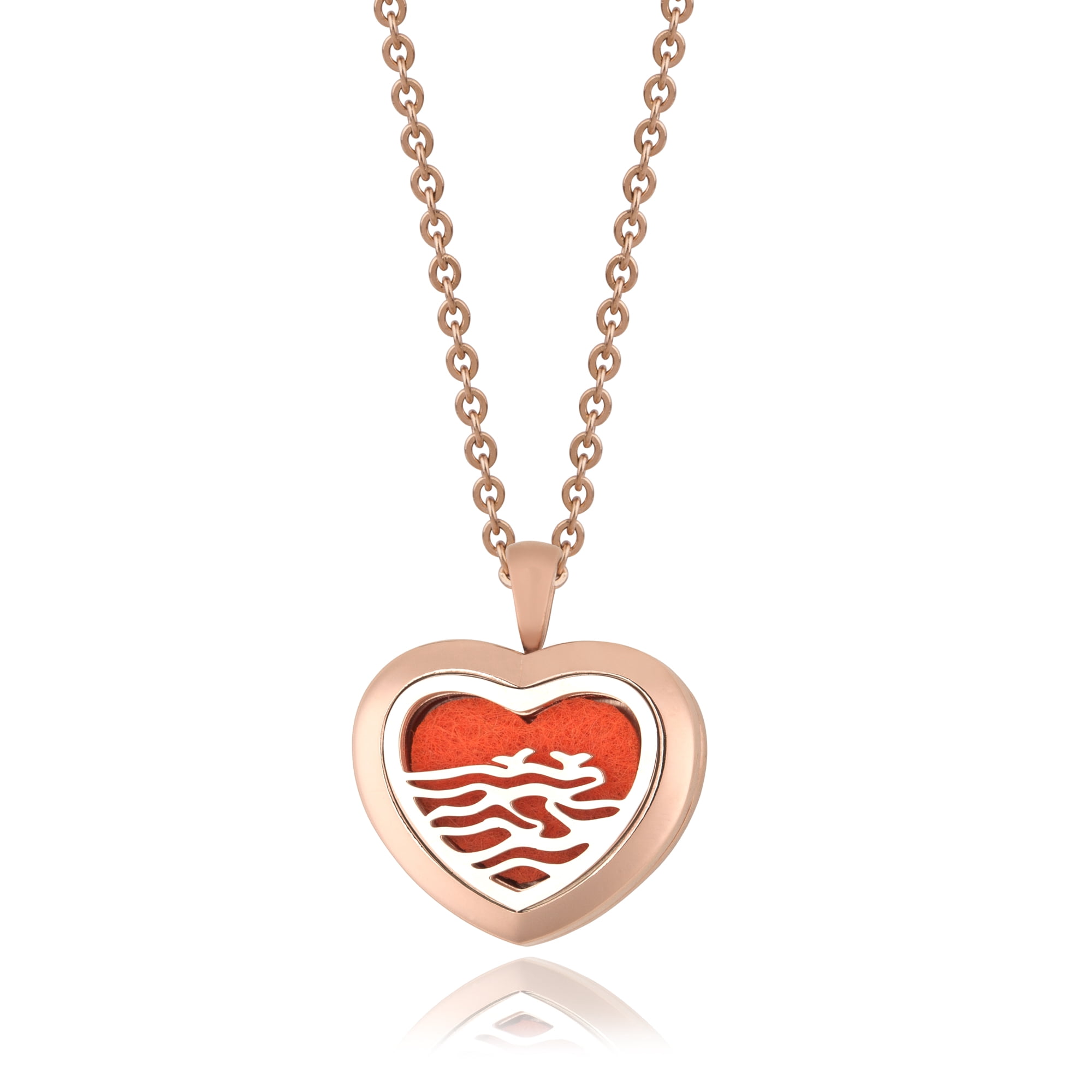 Anavia Essential Oil Diffuser Necklace, Aromatherapy Necklace, Scent Necklace, Aromatherapy Oil Lockets, Diffuser Lockets, Aromatherapy Jewelry, Diffuser Jewelry, With Gifts Box-[Rose Gold]