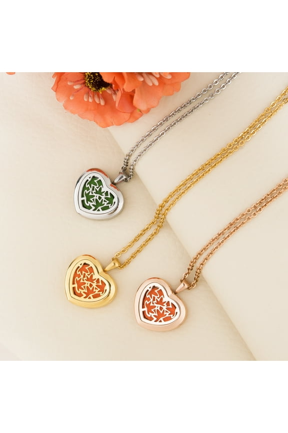 Essential Oil Diffuser Necklace, Aromatherapy Necklace, Scent Necklace, Aromatherapy Oil Lockets, Diffuser Lockets, Aromatherapy Jewelry, Diffuser Jewelry, With Gifts Box-[Silver]