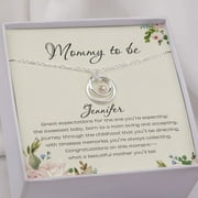 ANAVIA Expecting Mom Gift, Pregnancy Gifts for a Mommy to Be Gift, Baby Shower Gift, 925 Sterling Silver Two Circles Necklace -[Add a Name]