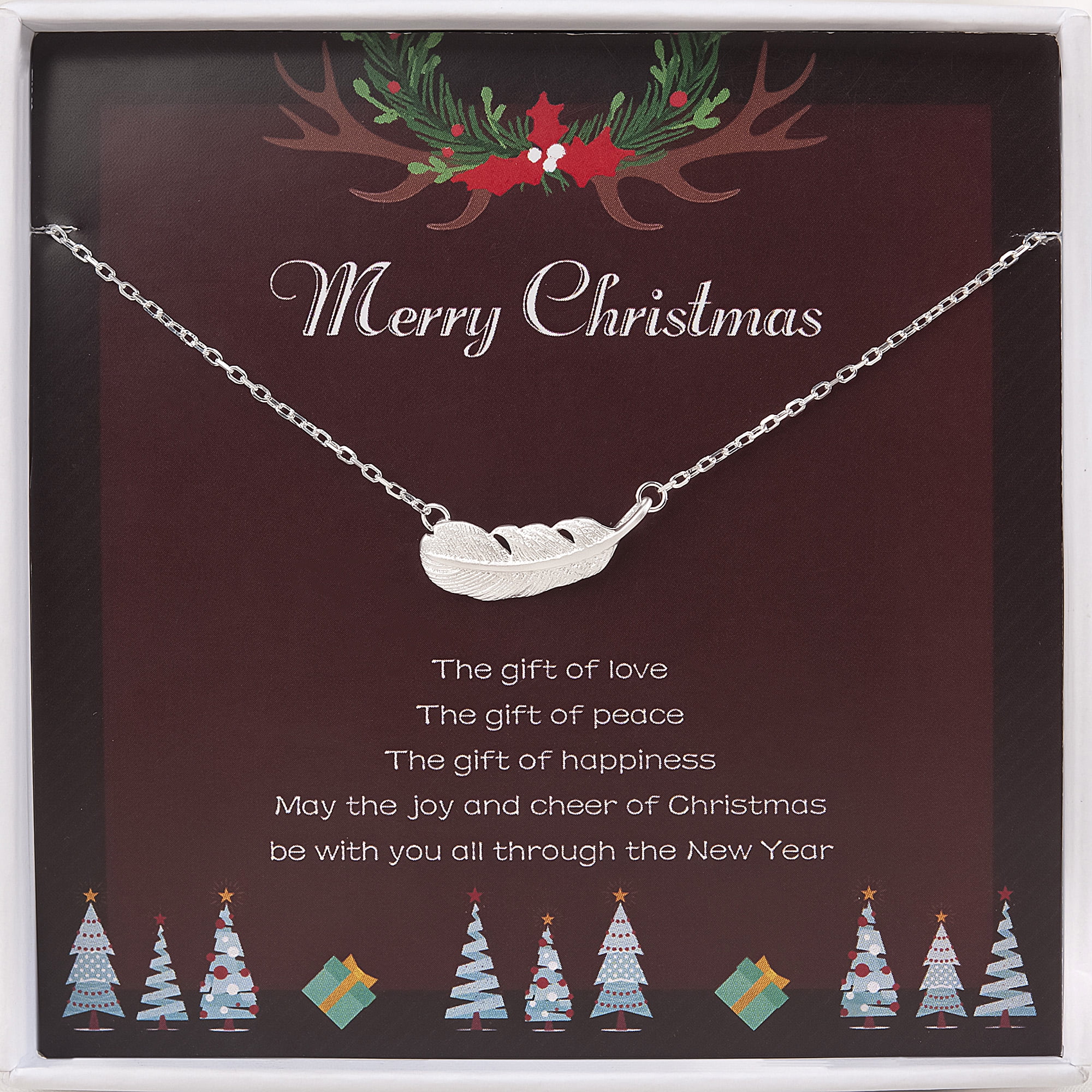 Anavia 925 Feather Necklace, Sterling Silver Jewelry for women