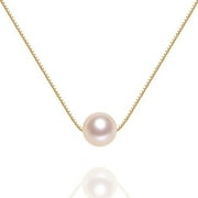 ANAVIA Freshwater White Pearl Necklace - Cultured Pearl Pendant Sterling Silver Necklace for Women