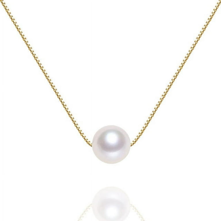 Anavia Freshwater White Pearl Necklace - Cultured Pearl Pendant