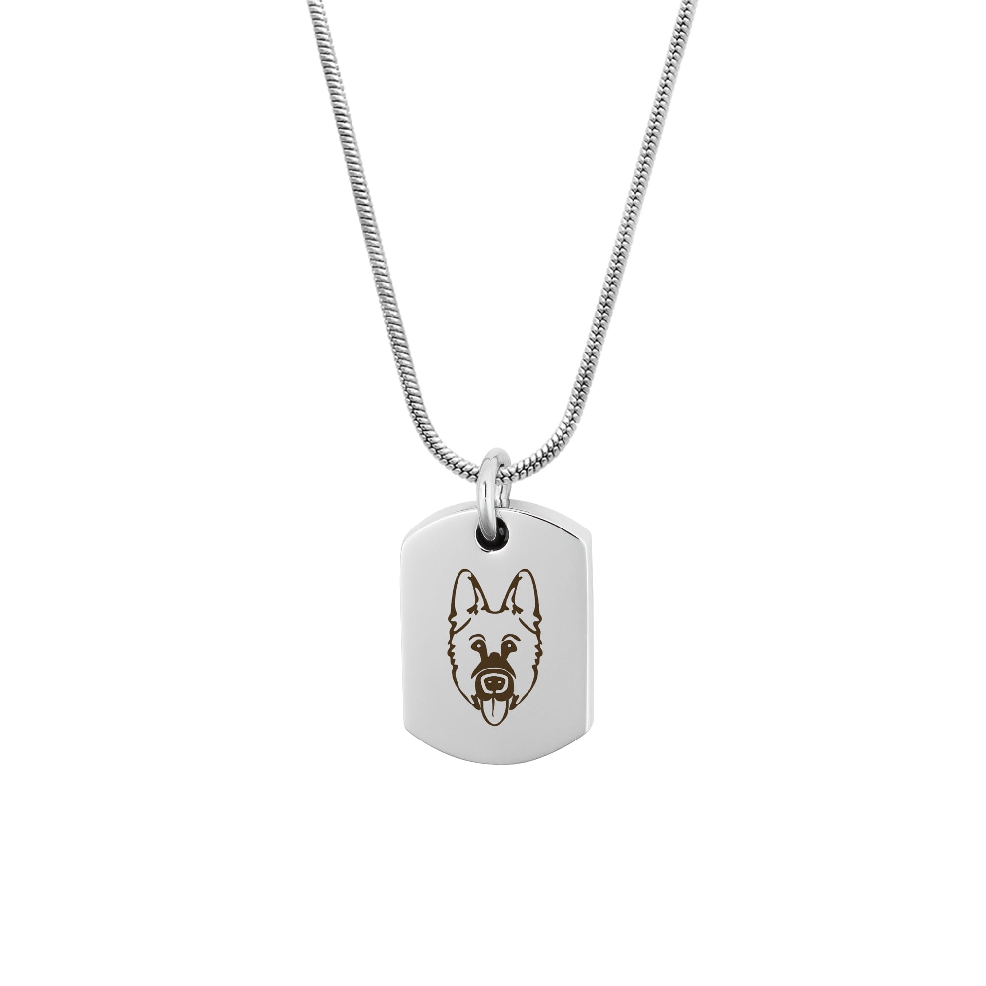 Anavia German Shepherd Dog Tag Memorial Necklace for Ashes, Pet Urn Necklace, Ashes Necklace, Cremation Necklace, Cremation Jewelry, Keepsake Ashes, Pet Memorial Jewelry, With Funnel Kit