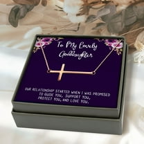 Anavia Goddaughter Gift, Goddaughter Necklace, Jewelry Gift, Gift for Goddaughter, Birthday Gift, Christmas Gift for Her, Cross Necklaces with Wish Card-[Silver]