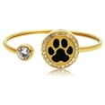 thumbnail image 1 of Anavia Gold Paw Print Rhinestone Aromatherapy Jewelry Stainless Steel Essential Oil Cuff Bangle Bracelet with Gift Box, 1 of 5