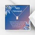 thumbnail image 1 of Anavia Happy Retirement Necklace, Retirement Gifts for Women, Retirement Jewelry, Retirement Party Gifts for Retired Teacher Nurse Friend Coworker-[Rose Gold Cube, Blue-Orange Gift Card], 1 of 3