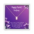 thumbnail image 1 of Anavia Happy Sweet Sixteen Necklace, 16th Birthday Card Gift, Daughter Birthday Present, Sweet 30 necklace for Girl-[Rose Gold Cube,Royal Purple Gift Card], 1 of 3