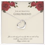 Anavia Heart Necklace Girlfriend Necklace Valentines Day|Mothers Day Gift, 925 Sterling Silver Necklace for My Beautiful Girlfriend