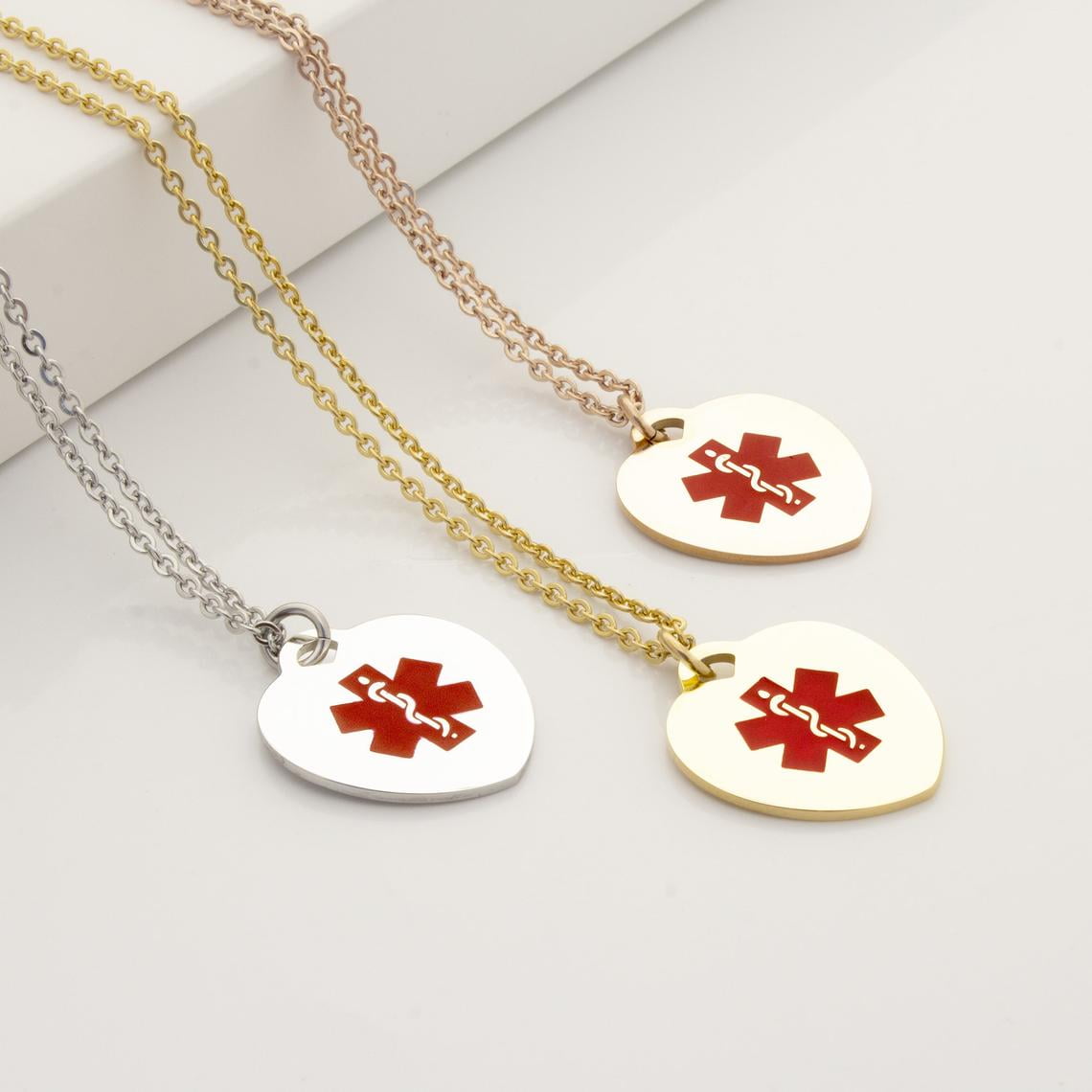 Anavia Heart Necklace Personalized Gold Stainless Steel Pendant Jewelry with Gift Box