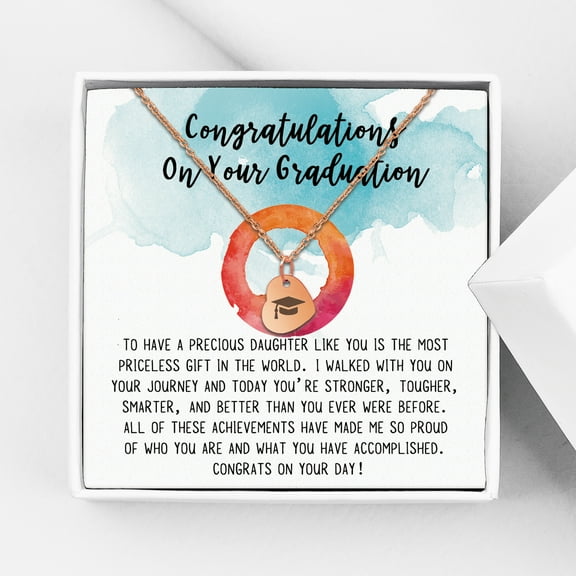 Anavia High School Graduation Gift Ideas - 2021 College Graduation Gift for Her - Congratulations On Your Graduation - Stainless Steel Heart  Bachelor Cap Necklace