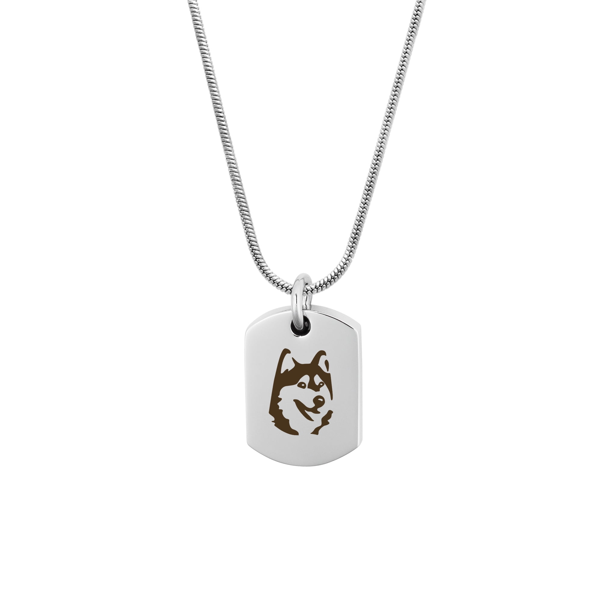 Anavia Husky Dog Tag Cremation Necklace for Ashes, Pet Cremation Jewelry, Pet Urn Necklace, Ashes Necklace, Cremation Pendant, Pet Memorial Necklace Jewelry, With Funnel Kit