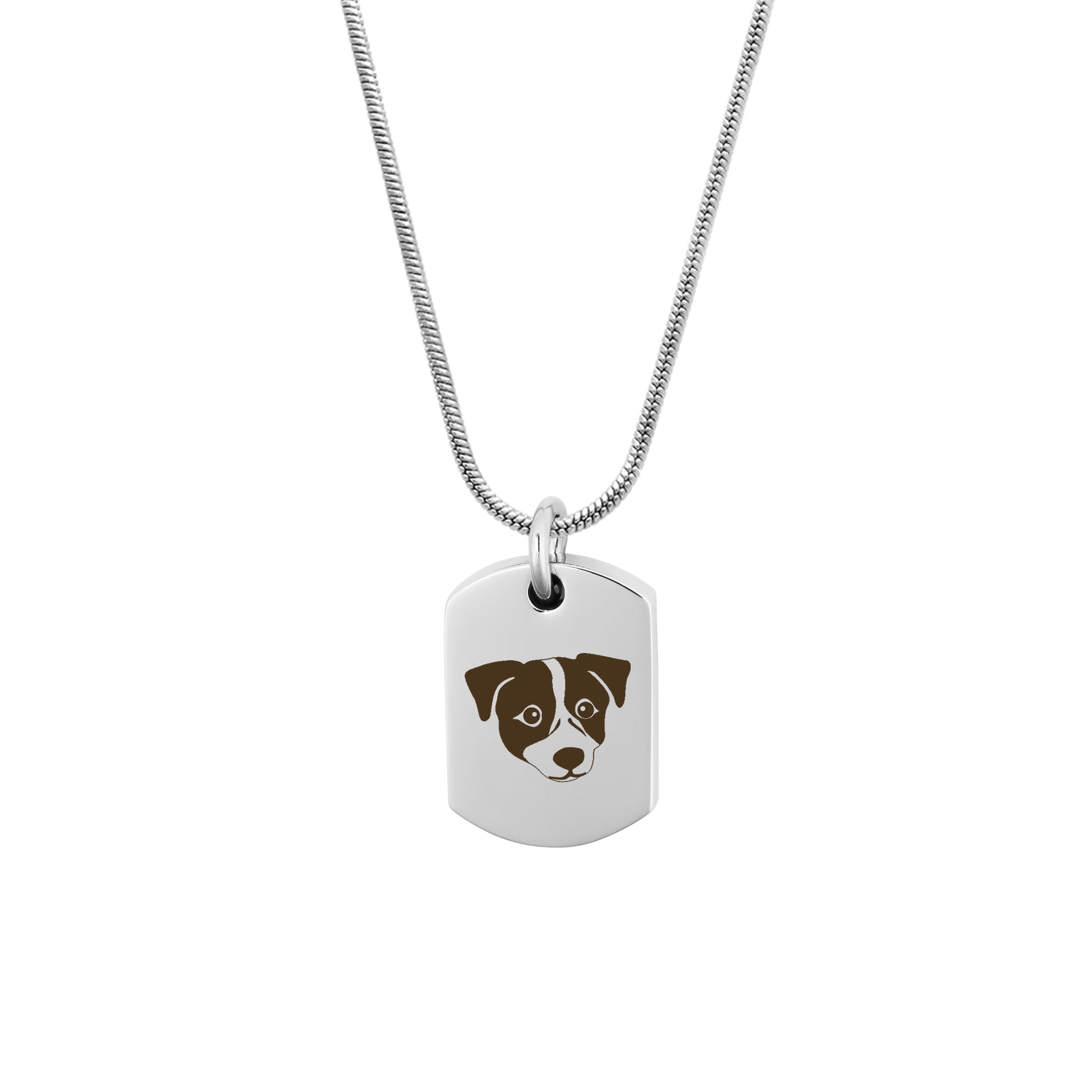 Anavia Jack Russell Terrier Dog Tag Cremation Necklace, Pet Memorial Necklace, Urn Necklace for Ashes, Cremation Pendant, Pet Cremation Jewelry, Memorial Jewelry for Pets, With Funnel Kit