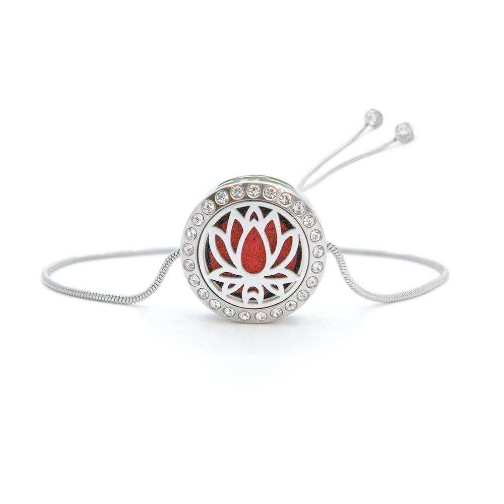 Anavia Lotus Slider Aromatherapy Jewelry Essential Oil Bracelet with Gift Box