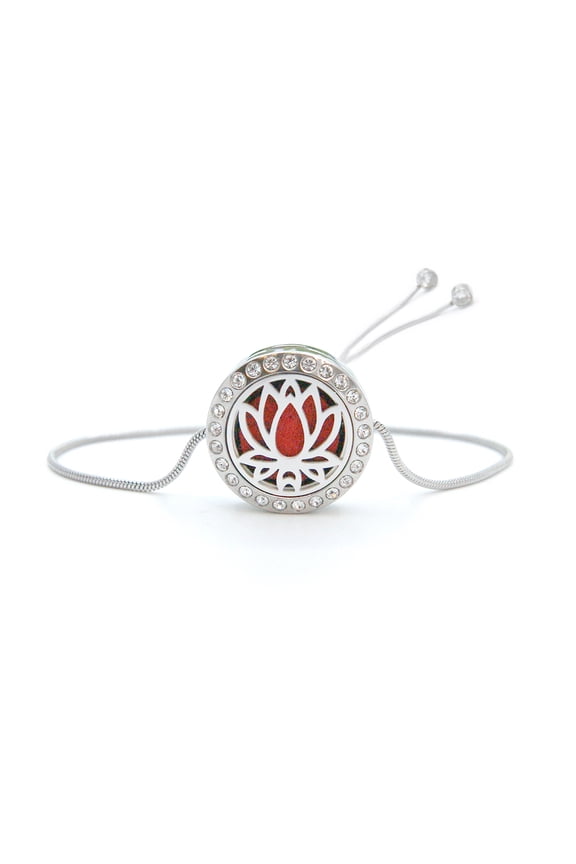 Lotus Slider Aromatherapy Jewelry Essential Oil Bracelet with Gift Box