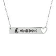thumbnail image 1 of Anavia Mamasaurus High Polish Stainless Steel Fashion Necklace Jewelry Gift for Mom Grandma-[Silver Heart Bar 18"], 1 of 6