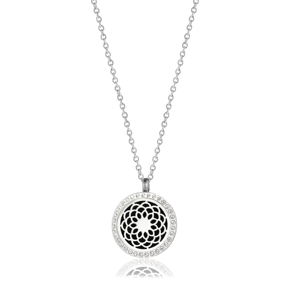 Anavia Medium Rhinestone Dream Catcher Aromatherapy Jewelry Essential Oil Necklace with Gift Box
