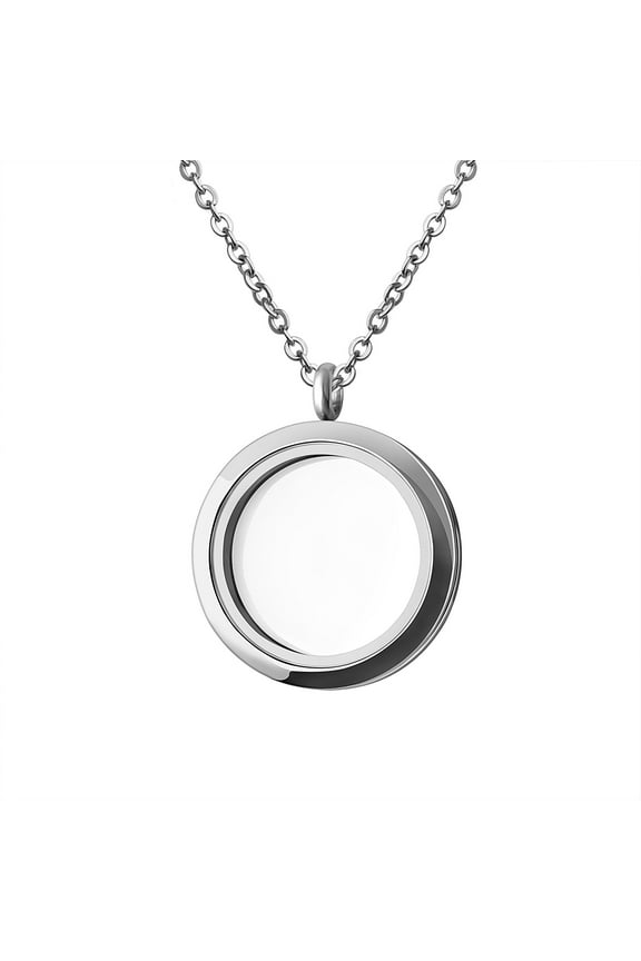 Memory Locket Charms Necklace, Mini Photo Necklace for Photos, Handmade Love Note Anniversary Wedding Birthday Christmas Gifts - [Silver, No add wing charm]