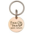 thumbnail image 1 of Anavia Metal Stainless Steel Round Free Beer Birthday Holiday Christmas Engraved Dog Cat ID Tag, Rose Gold, 1 of 2