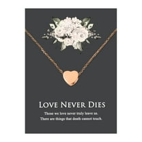 Anavia Mini Heart Cremation Jewelry Stainless Steel Keepsake Memorial Urn Necklace for Human with"Love Never Dies" Comfort Card-[Rose Gold]