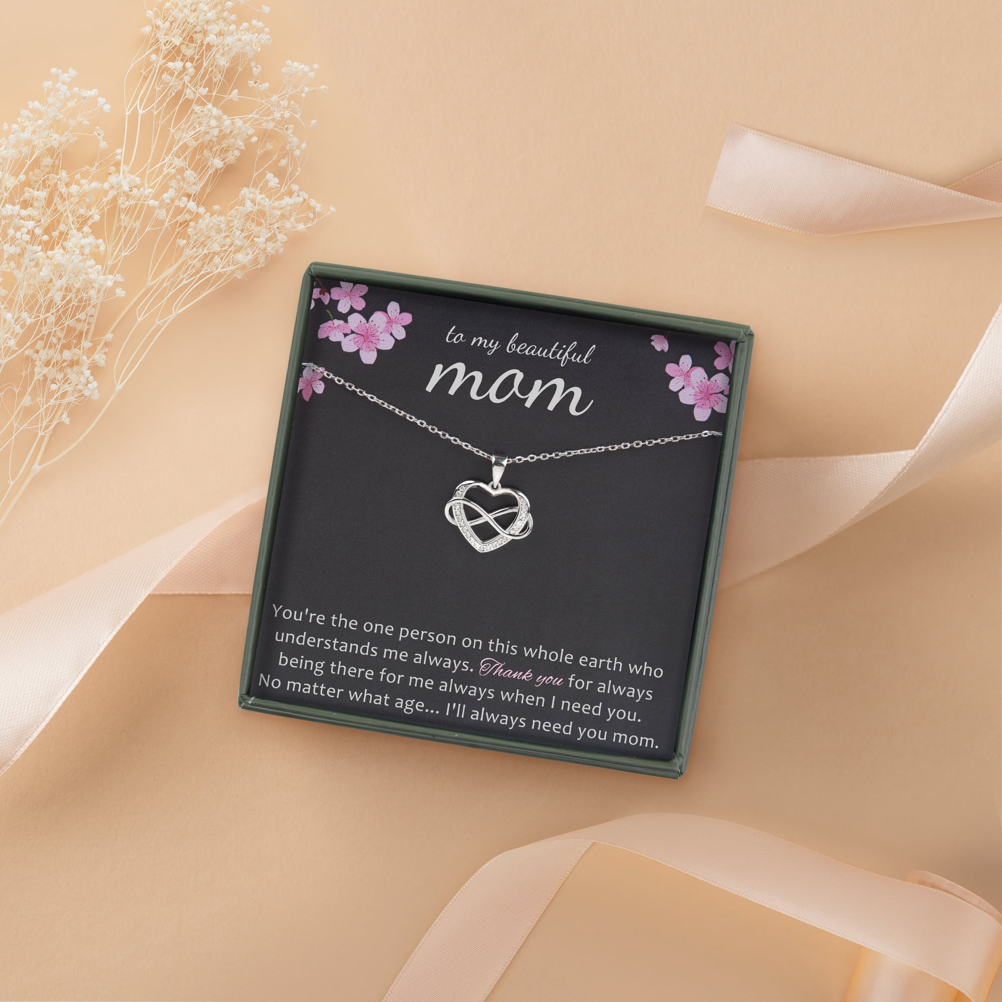 Anavia Mom Necklace 925 Sterling Silver for Birthday, Thank You Mom Gift, To my beautiful Mom Mother's Day Gift