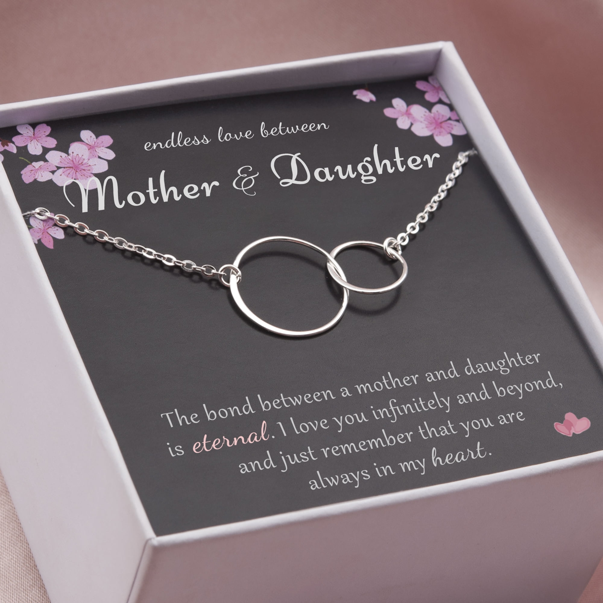 Anavia Mother-Daughter Necklace for Mothers Day Gift, 925 Sterling Silver Mother-Daughter Necklace Mom Birthday Gift