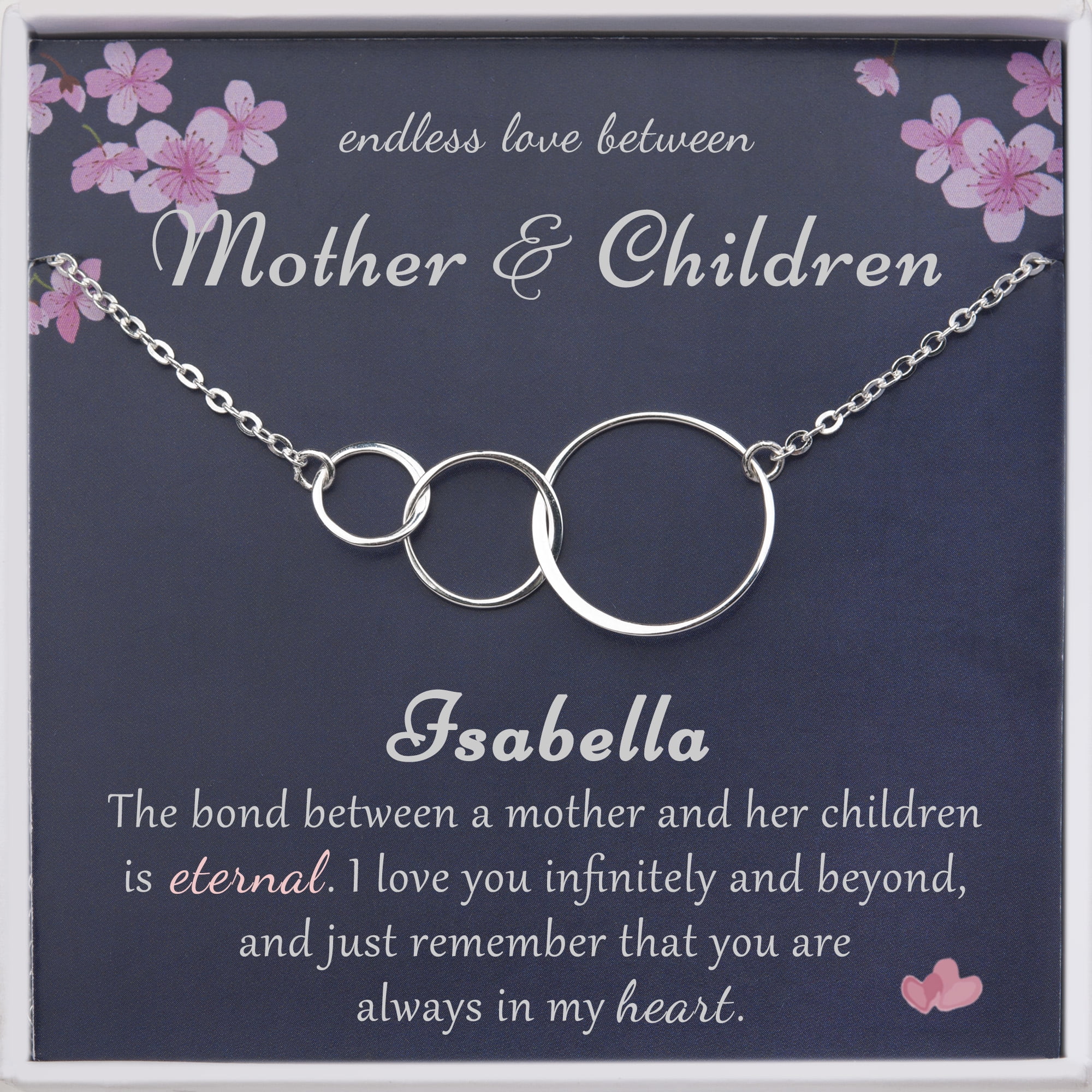 Anavia Mother and Child Necklace for Mothers Day Gift, 925 Sterling Silver Endless Love Between Mother-Child Necklace -[Custom Name]