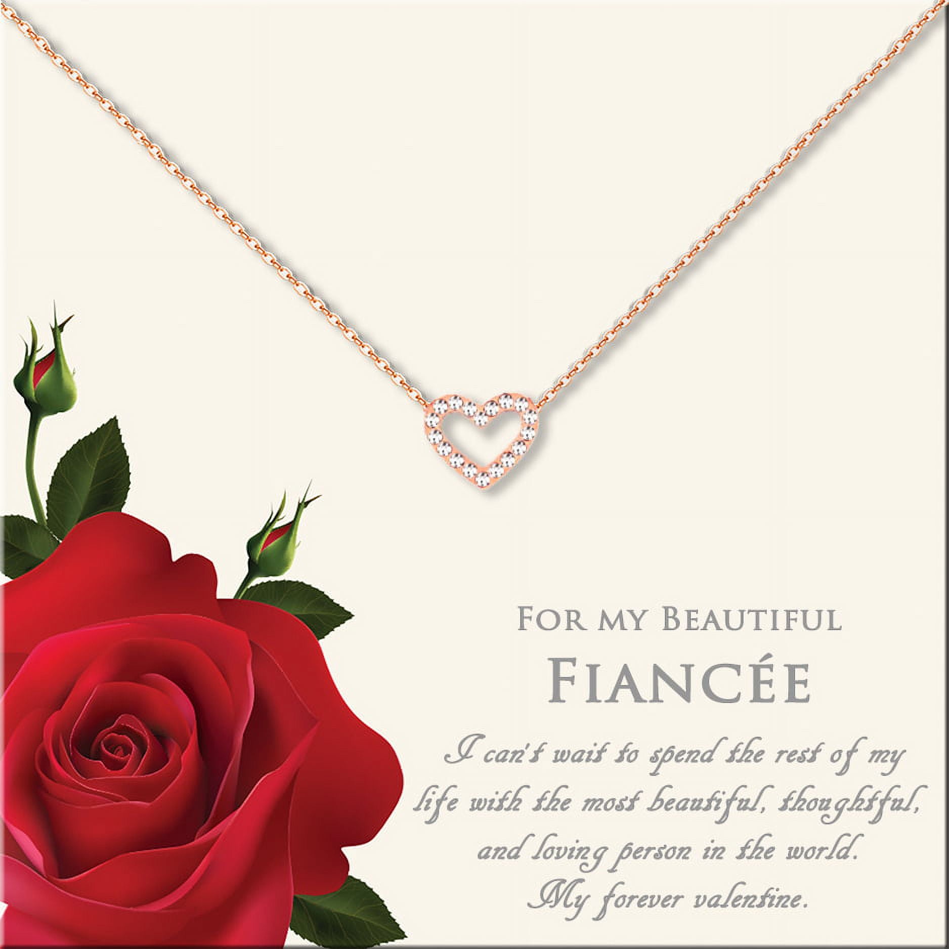 Anavia Mother's Day Gift for Fiancee, Engagement Gift, Gifts for Fiancee, Gift for Mom, Heart Necklace, Necklace for Fiancee, Gift for Mother's Day, Anniversary Gift - [Rose Gold]