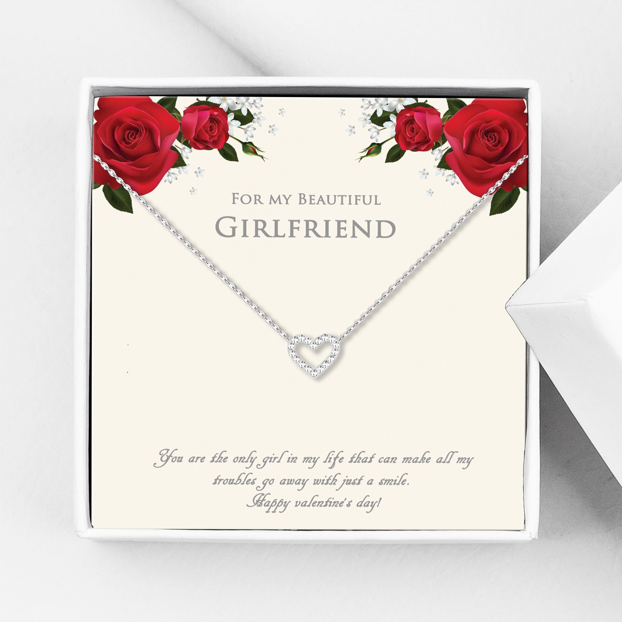 Anavia Mother's Day Gift for Girlfriend, Girlfriend Birthday Gift, Heart Necklace, Necklace for Girlfriend, Gifts for Girlfriend, Anniversary Gift, Gift for Mom - [Rose Gold]