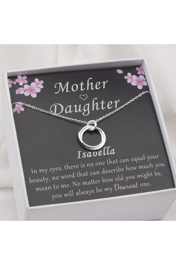 Mothers-Daughter Necklace, 925 Sterling Silver 2 Circles Necklace Gift for Mom，Mother's Day Gifts for Mom -[Add a Name]