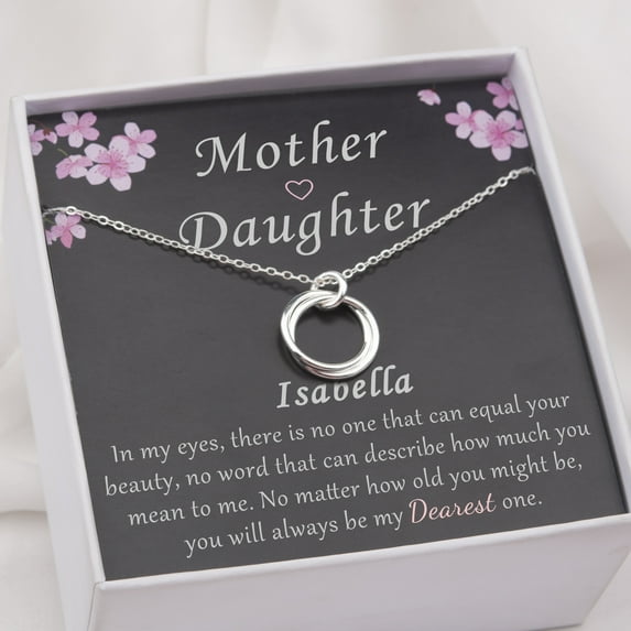 Anavia Mothers-Daughter Necklace, 925 Sterling Silver 2 Circles Necklace Gift for Mom,Mother's Day Gifts for Mom