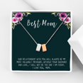 thumbnail image 1 of Anavia Mothers Necklace, Mom Necklace, Mom Gift, Gift for Mom, Mom Birthday Gift, Christmas Gift for Her, Double Cubes Pendant Necklace with Wish Card -[1 Silver & 1 Rose Gold], 1 of 6