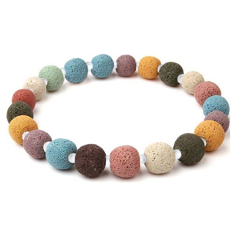 Anavia Multi Color Lava Beads Aromatherapy Jewelry Essential Oil Bracelets with Gift Box, Adult Unisex, Grey Type