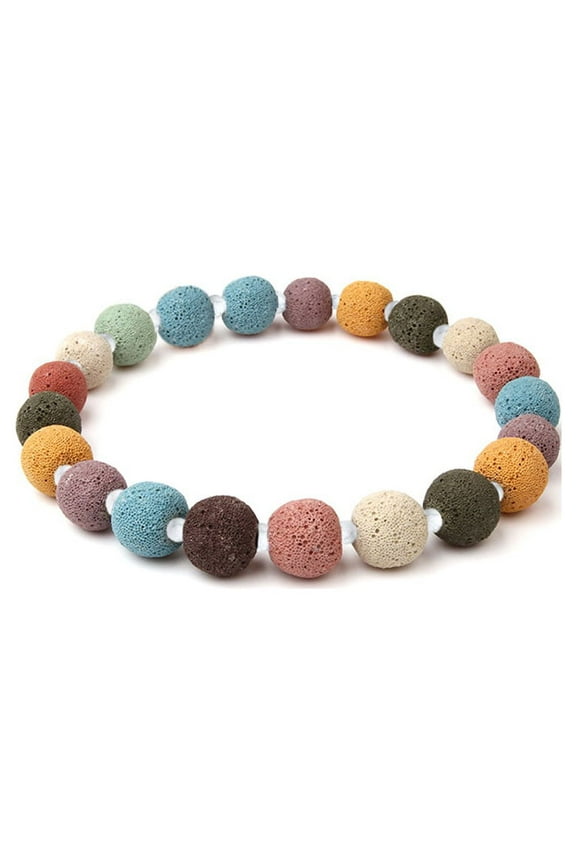 Multi Color Lava Beads Aromatherapy Jewelry Essential Oil Bracelets with Gift Box