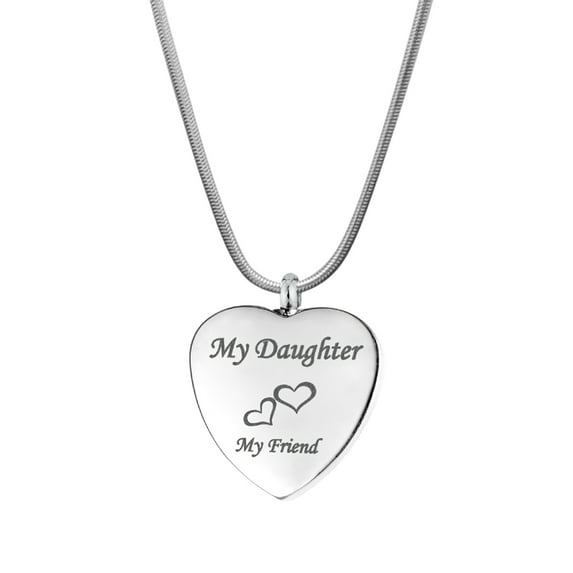 Anavia My Daughter My Friend Heart Cremation Urn For Human Ashes Necklace with Free Funnel Kit and Velvet Jewelry Box