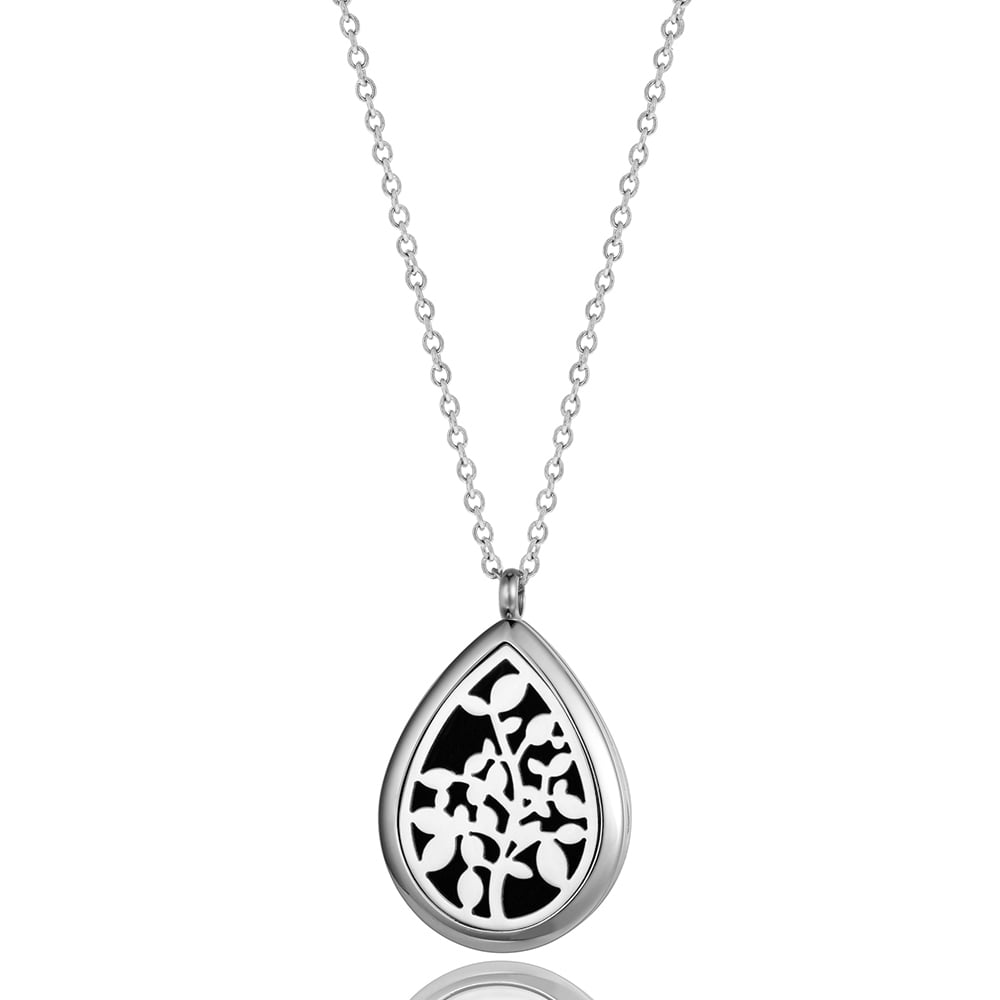 Anavia Palm Teardrop Aromatherapy Jewelry Essential Oil Necklace with Gift Box