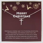 Anavia Pendant-925 sterling silver Friendship Jewelry Sterling Silver Cross Necklace New Year Gift for Soul Sister Necklace Card Chain Length - 16" + 2"